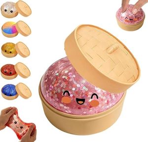 Juguetes Sensoriales Gigantes de Dumpling con Purpurina, Caja de Dumplings Coloridos, Pelota Antiestrés, Blanda y Descompresiva, Regalo de Masilla para Apretar - Product Image 1