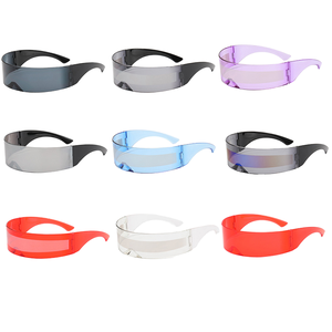 Lunettes <span class=keywords><strong>Cyberpunk</strong></span> Esthétique Futuriste Monobloc avec Bandeau INS pour Photographie de Rue, Voyages, Fêtes, Boutiques et Magasins de Cadeaux - Product Image 3