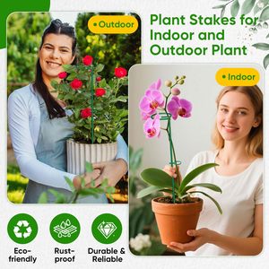 Support de plante à tige unique Supports d'anneaux en fil métallique Support en métal vert pour tomates orchidées <span class=keywords><strong>Amaryllis</strong></span> Lily Rose utilisées avec de l'herbe - Product Image 4