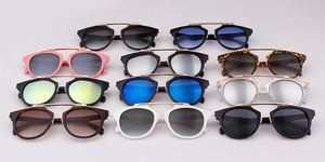 Moda logotipo personalizado unisex hombres gafas metal ojo de gato gafas de sol retro océano gradiente lente mujeres gafas de sol de plástico - Product Image 6