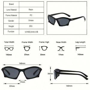 Gafas de Sol Personalizadas para Hombre y Mujer, Estilo Ojo de Gato Irregular, Lentes de Espejo Punk, Gafas de Sol Deportivas para Conducir al Aire Libre - Product Image 5