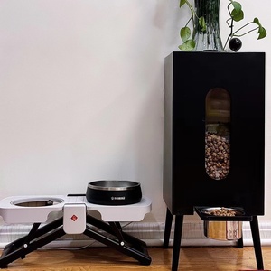 Dispenser Automatico Premium Nero Opaco per Cibo Cani e Gatti, Grande Capacità, Impermeabile, Anti-umidità, con Ciotola Artigianale da 20 libbre - Product Image 3