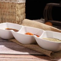 Plateau nordique moderne à 3 compartiments noix fruits secs en céramique Snack fruits en céramique trempage Sauce plat