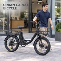 Vélo cargo électrique prêt pour la vente, vélo utilitaire urbain avec moteur 250W et freins hydrauliques pour le transport en ville