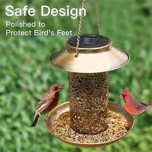 High Quality Solar Landscape Light Bird Feeder Garden Eco Friendly Birds Feeder For Outdoors Hanging Animal Feeders