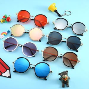 Lunettes de <span class=keywords><strong>soleil</strong></span> rondes en métal pour enfants, unisexes, à la mode, nouvelle collection 2021, pour garçons et filles - Product Image 3