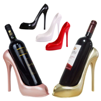 Porte-bouteille élégant en forme de talon aiguille, support à vin décoratif moderne en ABS pour la décoration de table de bar de luxe à domicile