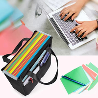 Caja de Almacenamiento de Documentos para Mujer, Organizador de Archivos Portátil, Bolsas de Transporte para Escritorio, Caja de Archivos Colgante de Poliéster con Patrón A4