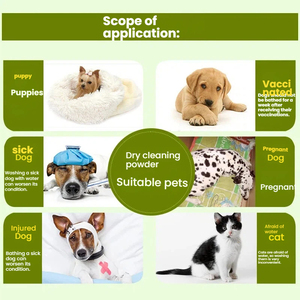 Polvo de Limpieza en Seco para Mascotas de 150 ml, Champú sin Agua para Conejos, Gatos y Perros, Fórmula de Almidón de Maíz, Polvo Desodorante para el Baño - Product Image 2