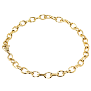 Collier à maillons en acier inoxydable pour femme, style punk hip-hop tendance, design géométrique, plaqué or, chaînes simples à assembler - Product Image 1