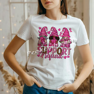 Escuadrón de apoyo de impresión con gnomos Transferencia de vinilo Iron on Cancer Awareness Transfer Breast Cancer Gnomes DTF Transferencias - Product Image 2
