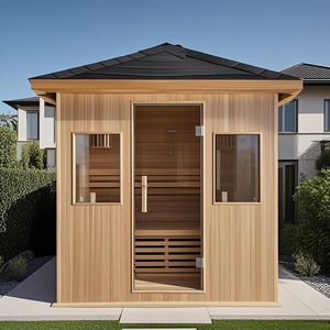 Sauna extérieur sur mesure, maison de luxe en hemlock à infrarouge - Product Image 2