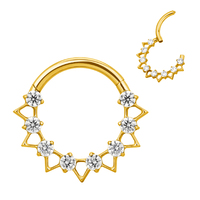 ASTM F136 Implant Grade Titane Bijoux Or Poli Creux Spike Segment Anneau Hoop Nez Rinh Boucle D'oreille Piercing Bijoux De Corps