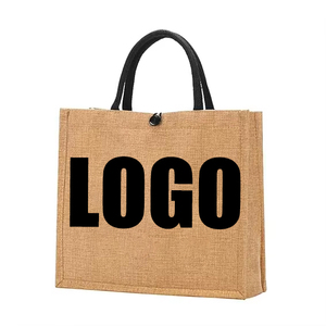 Customize Your Own logo Birthday Souvenir Shopping Beach <b>Travel</b> <b>Tote</b> Jute Gift <b>Bags</b> for Small Business - Product Image 1
