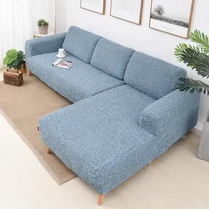 Hohe Qualität Wasserdichte Spandex 5 Sitzer 7 Sitzer Ecke Schnitts Stretch Sofa Abdeckung für L Form Couch Sofa