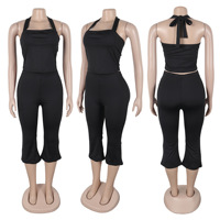 Nouvelle mode : Ensemble camisole dos nu à lacets et combinaison pour femme