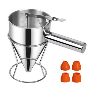 20/40 oz Stainless Steel Multi-Caliber Batter Funil Dispenser com Suporte destacável <span class=keywords><strong>Handle</strong></span> e Silicone Bico para Pancake - Product Image 2