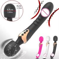 Vibromasseur baguette magique double extrémité pour femmes, stimulateur clitoridien et point G, insérable, stimulateur vaginal ergonomique, puissant, jouet sexuel pour adultes