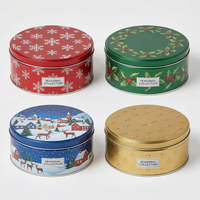 Boîte cylindrique rustique de Noël en métal, grand récipient de rangement pour les fêtes, idéal pour spaghetti, snacks et friandises de Noël