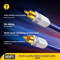 Câble audio coaxial RCA en cuivre sans oxygène HS-701 (Chine) pour amplificateurs TV, lecteurs DVD, consoles de mixage