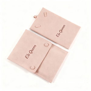 กระเป๋าเครื่องประดับไมโครไฟเบอร์แบบหรูหราพิมพ์โลโก้ได้ตามต้องการกระเป๋าเก็บต่างหูแบบพกพา - Product Image 4