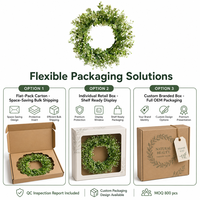 Guirlande d'eucalyptus de 18 pouces pour porte d'entrée, décoration moderne pour le printemps, l'été, la véranda, la récolte d'automne, Thanksgiving, Noël, écologique