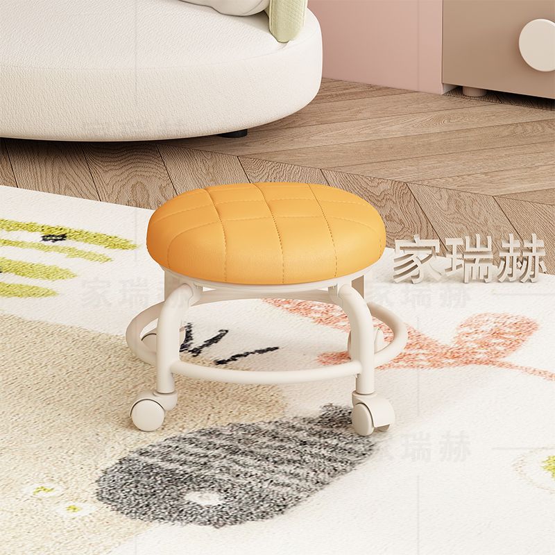 Paquete blando redondo de color amarillo anaranjado [cojín de asiento engrosado]