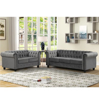 Sofás modernos para el hogar Popular europeo, muebles reclinables de 3 plazas + sofá de dos plazas, juego de sofá de terciopelo para sala de estar de estilo americano