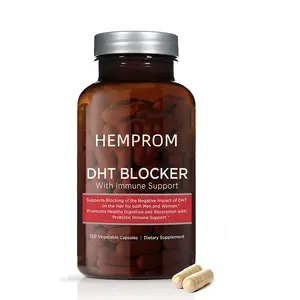 Advanced DHT Blocker com suporte imunológico Hair Loss Suplementos Alta potência Saw Palmetto chá verde probióticos para cabelos saudáveis
