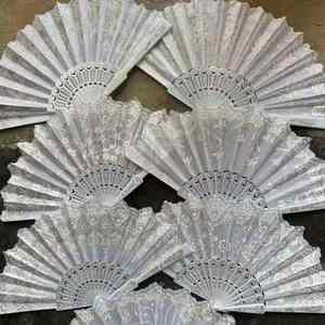 Abanico de Mano Plegable de Seda con Encaje, Estilo Chino Español, para Bodas, Fiestas, Regalo, Colorido - Product Image 2