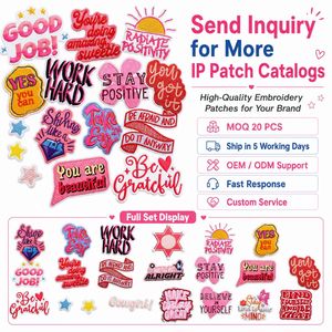 Toppe Ricamate <span class=keywords><strong>Motivazionali</strong></span> con Affermazioni Positive 'Stay Kind', 'Believe', 'Grateful' da Applicare con Ferro o Cucire - Product Image 3