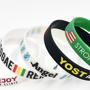 Promocional Debossed con pulseras de silicona rellenas de <span class=keywords><strong>color</strong></span> Logotipo personalizado Pulsera de silicona inyectada con tinta - Product Image 6
