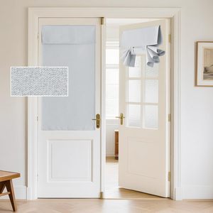 DaiRui stile francese nastro magico senza foratura lino-look poli tenda porta termoisolante porta porta porta oscurante tenda - Product Image 2