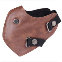 Masque anti-poussière personnalisé en cuir PU léger de style vintage, adapté à l'utilisation avec un casque de moto