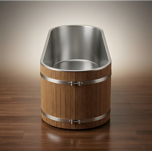 Baignoire à glace composite <span class=keywords><strong>haut</strong></span> <span class=keywords><strong>de</strong></span> <span class=keywords><strong>gamme</strong></span> finition teck avec isolation, la baignoire <span class=keywords><strong>de</strong></span> plongée froide la plus durable - Product Image 6