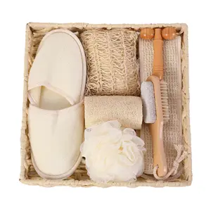 Personalized Gifts Promotional 8PCS Sisal Beauty Body Care Bathing Shower Set Bath Flower Comb Combination Set
