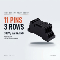 LANZMFG 18F-3Z-C2 Hitam Relay PCB Berkinerja Tinggi 300V 7A AC 11P Soket Steker Dapat Dikirim Dengan Cepat