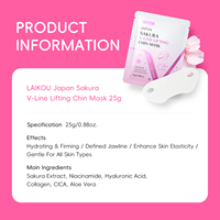 LAIKOU Japon Sakura Lifting V Face Double Menton Masque Anti-Rides Rides Lifting Raffermissant Masque Facial pour Femmes