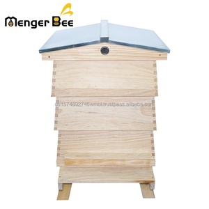 Nouvelle ruche nationale britannique WBC avec construction en bois de sapin à 3 couches, grille d'exclusion de reine et couvercle métallique - Product Image 1