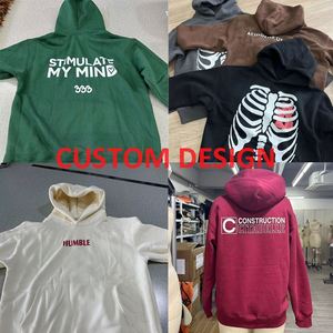 Wholesale Blank 500gsm Heavyweight Hoodie OEM Men's Fleece Oversized <b>Puff</b> Print Hoodies Custom Hoodies - Product Image 4