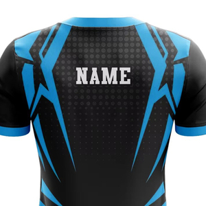 Custom Football Shirt Quick Dry Soccer Jersey Blue Black Set Sublimated Jersey Football Wear - Product Image 4