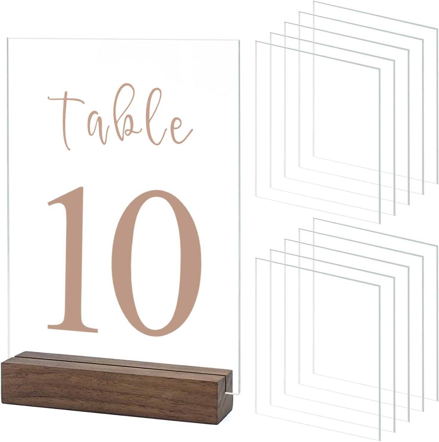 15x21 CM Mesa Acrílica Transparente Com Suporte De Madeira Em Branco com Suporte Sinal De Casamento Placa De Impressão UV