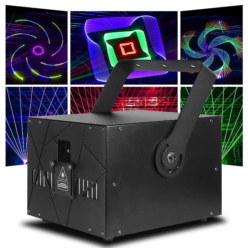 Shtx chuyên nghiệp 25-30kpps 5W ilda ánh sáng laser LED 3D hoạt hình chiếu đèn sân khấu RGB Laser hiển thị 8W 10W 15W quét ánh sáng