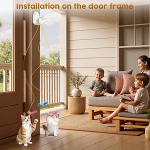 ของเล่นรูปนกบินอัตโนมัติแบบพกพาควบคุมระยะไกลแบบ2 in 1 USB แบบชาร์จไฟได้ของเล่นแมวแบบโต้ตอบสำหรับแมวในบ้าน - Product Image 3