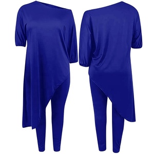 Da donna <span class=keywords><strong>taglie</strong></span> <span class=keywords><strong>forti</strong></span> 2 pezzi set da salotto oversize tute <span class=keywords><strong>pantalone</strong></span> irregolare vestito <span class=keywords><strong>pantalone</strong></span> bianco abbigliamento all'ingrosso - Product Image 4