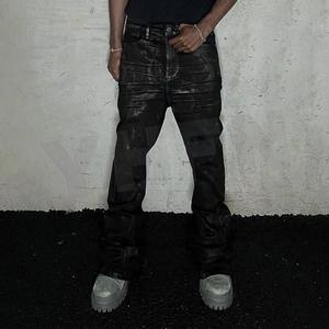 Jeans da Uomo Personalizzati, Stile Boot Cut, Streetwear, Larghi, Rock Revival, Cerati, Giapponesi, a Zampa d'Elefante - Product Image 2