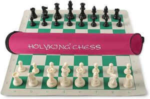 Set di <span class=keywords><strong>Scacchi</strong></span> da Viaggio da 20 Pollici, Scacchiera Arrotolabile in Vinile per <span class=keywords><strong>Principianti</strong></span>, Set da Gioco Portatile in Tubo per Giochi in Famiglia - Product Image 3
