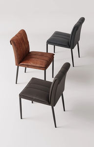 Chaise de salle à manger médiévale Wabi-sabi Dossier en cuir ciré Coussin de siège souple Chaise de loisirs Chaise rétro Filo Avery - Product Image 6