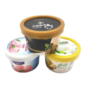 6oz Tủ đông kem lưu trữ <span class=keywords><strong>container</strong></span> Chất lượng cao Kem Cốc giấy tùy chỉnh Gelato giấy bát - Product Image 1