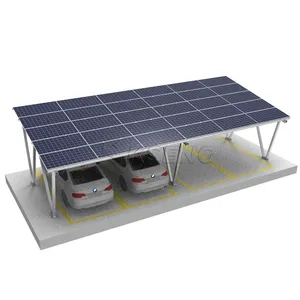 Alta resistência de liga de alumínio Painel Solar Carport Suportes de montagem do sistema de estrutura PV instalado no solo para estacionamento solar